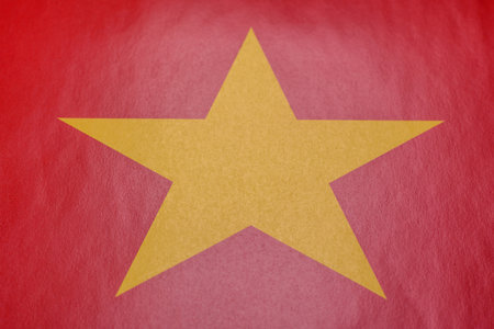 Vietnam flag in red color as a symbol of independence. Flag of Vietnam as a background for your...