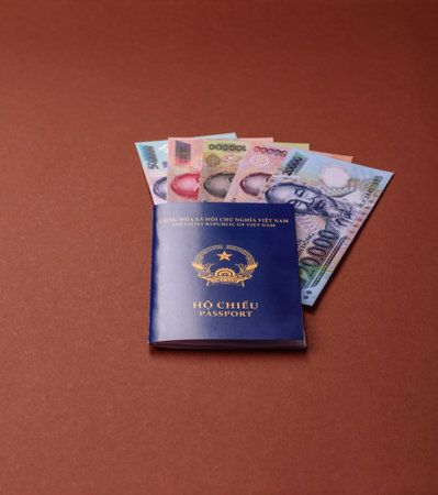 Vietnam passport for traveling, flying and doing business. Vietnamese document, id for crossing the...