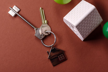 Keys, real estate, your own home or business premises purchased with a mortgage. Property and keys to the doorの写真素材