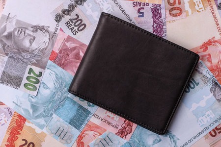 Cash paper money of Brazil, notes of different denominations as a conceptual background of...