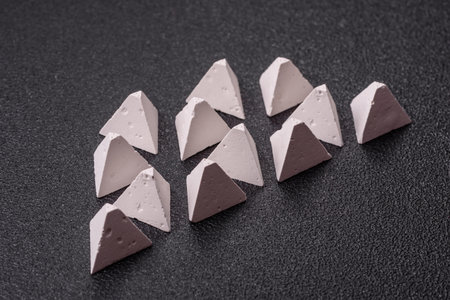 Anti-tank barrier or dragon's teeth made of concrete and iron as a fortification. Dragon's teeth as...