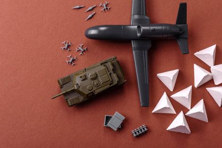 Drone unmanned autonomous technology of espionage and strikes on the enemy. Drones as the basis of the country's defense against invadersの写真素材