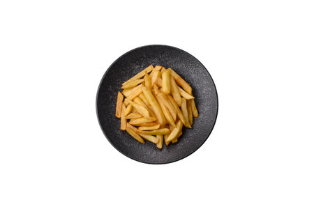 French fries, chips or snack with sauce as food background. French fries, fast food, takeaway