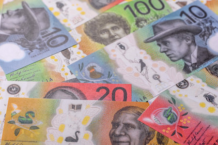 Australian money, cash, banknotes for business, financial and tax matters. Australian money as a...