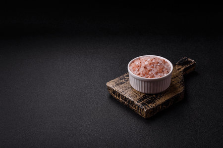 Salt pink Himalayan large crystals as food, for baths or aromatherapy. Pink salt as food background...