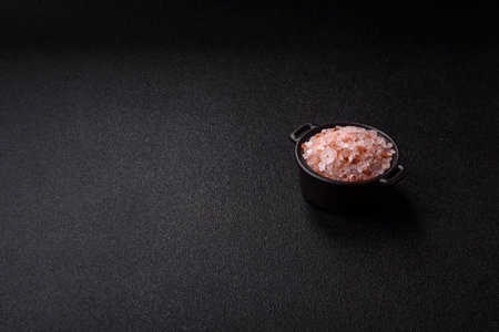 Salt pink Himalayan large crystals as food, for baths or aromatherapy. Pink salt as food background...