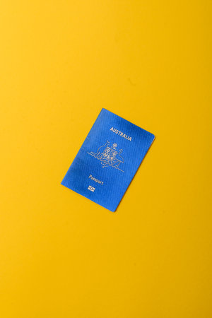 Australian passport for traveling, flying and doing business. Australia document, id for crossing the borderの写真素材
