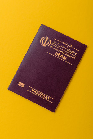 Iranian passport for traveling, flying and doing business. Iran document, id for crossing the borderの写真素材
