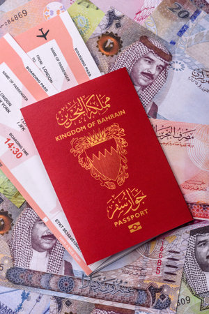 Bahraini passport for traveling, flying and doing business. Bahrain document, id for crossing the...