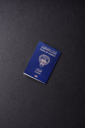Kuwaiti passport for traveling, flying and doing business. Kuwait document, id for crossing the borderの写真素材