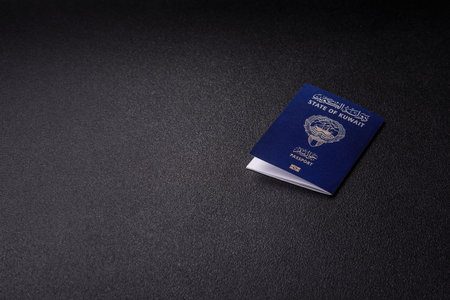 Kuwaiti passport for traveling, flying and doing business. Kuwait document, id for crossing the borderの写真素材