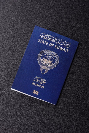 Kuwaiti passport for traveling, flying and doing business. Kuwait document, id for crossing the borderの写真素材