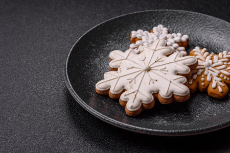 Christmas gingerbread as food background for winter holidays and home interior decoration. Christmas...
