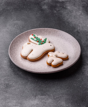 Christmas gingerbread as food background for winter holidays and home interior decoration. Christmas...