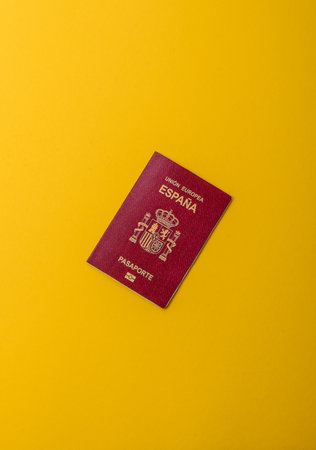 Spain passport for traveling, flying and doing business. Spanish document, id for crossing the...