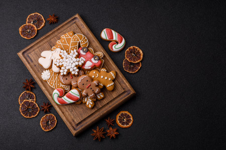Christmas gingerbread, cookies, or baked goods for the winter holidays. Christmas gingerbread as a...