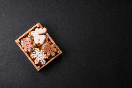 Christmas gingerbread, cookies, or baked goods for the winter holidays. Christmas gingerbread as a...