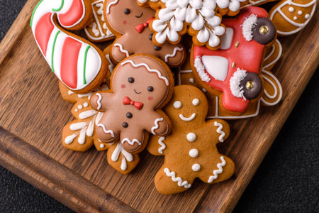Christmas gingerbread, cookies, or baked goods for the winter holidays. Christmas gingerbread as a...