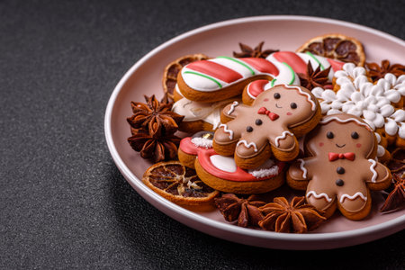 Christmas gingerbread, cookies, or baked goods for the winter holidays. Christmas gingerbread as a...