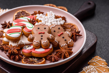 Christmas gingerbread, cookies, or baked goods for the winter holidays. Christmas gingerbread as a...
