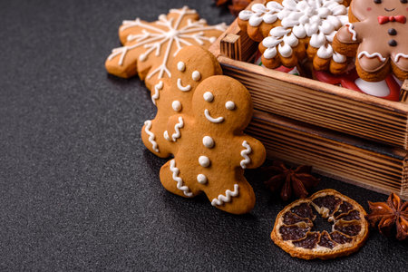 Christmas gingerbread, cookies, or baked goods for the winter holidays. Christmas gingerbread as a...