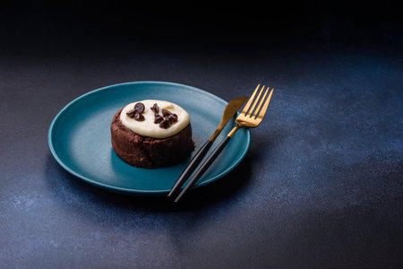 Cinnamon roll, a sweet bun with cream. Cinnamon roll as a food background for your design
