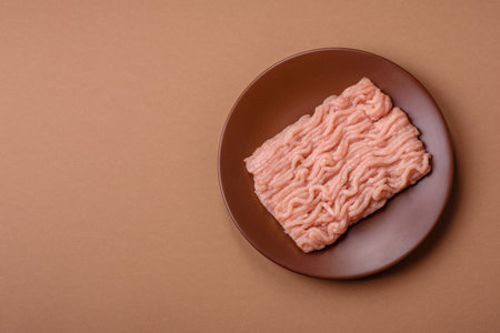 Raw minced meat for a burger or as an ingredient in a meat dish. Raw ground meat as a food...