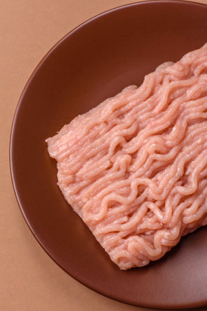 Raw minced meat for a burger or as an ingredient in a meat dish. Raw ground meat as a food...