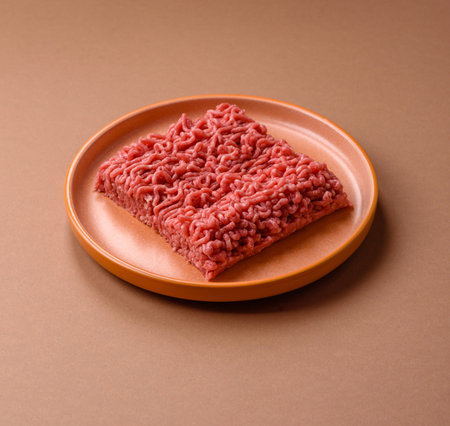 Raw ground beef for a burger or as an ingredient in a meat dish. Raw ground beef as a food...