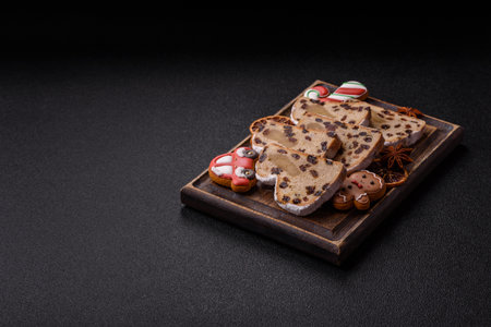 Stollen, a German Christmas pastry and dessert with fruit and marzipan, is perfect for the winter...