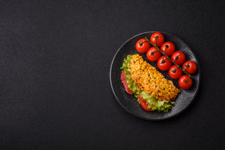 Corn tortillas with tuna, chicken, or beef. Corn tortillas as a food background for your design