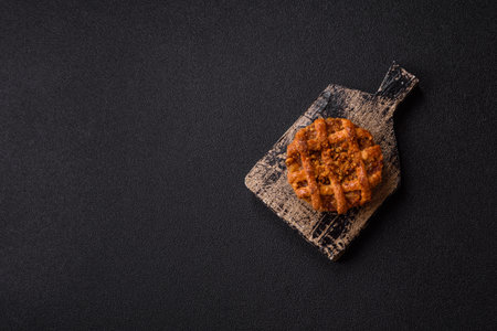 Apple or pumpkin pie or tart is a sweet American autumn treat. American apple pie as a food...