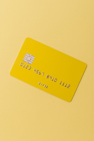 A credit card for contactless cashless payments via a terminal or online. A credit card for a financial backgroundの写真素材