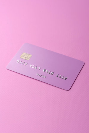A credit card for contactless cashless payments via a terminal or online. A credit card for a financial backgroundの写真素材