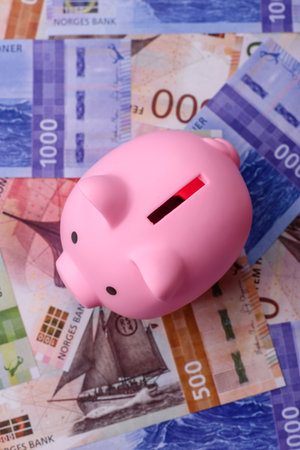 Money, currency of Norway, Norwegian krone banknotes of various denominations. Norway, Norwegian money as a financial background for your design.の写真素材