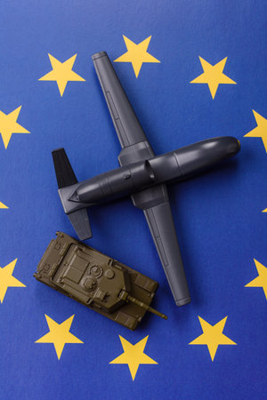 EU drone unmanned autonomous technology, Europe defenseの写真素材