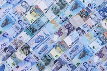 Money background, currency exchange, paper banknotes from different countries. Money cash currency as a financial background for your designの写真素材