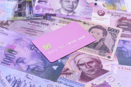 Money background, currency exchange, paper banknotes from different countries. Money cash currency as a financial background for your designの写真素材
