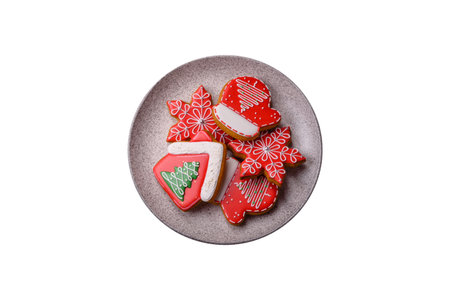 Gingerbread, Christmas cookies, and ornamental holiday baked goods. Christmas gingerbread as a backdrop for your designの写真素材