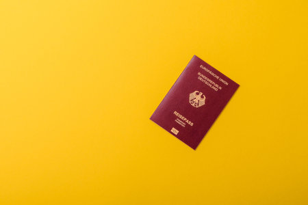 German passport, German document for travel, border crossing, for business purposesの写真素材