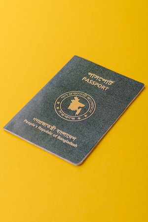 International passport of Bangladeshi citizen for global business, emigration and travellingの写真素材