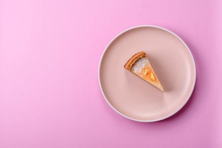 Cheesecake, a slice of sweet pie, a classic cheese dessert. Cheesecake as a food background for your designの写真素材
