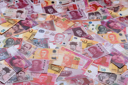 Money background, currency exchange, paper banknotes from different countries. Money cash currency as a financial background for your designの写真素材