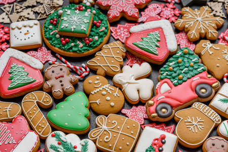 Gingerbread, Christmas cookies, and ornamental holiday baked goods. Christmas gingerbread as a...
