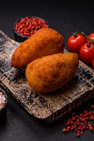 Chicken Kyiv cutlet with buttery filling, a lunch of chicken breast meat. Chicken Kyiv cutlet as a food background for your designの写真素材