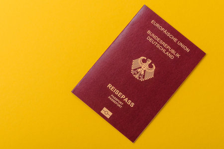 German passport, German document for travel, border crossing, for business purposesの写真素材