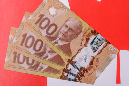 Money, currency of Canada, dollar banknotes of various denominations. Canadian money as a financial background for your designの写真素材