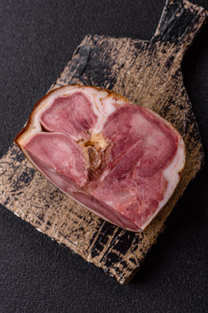A meat roll made from pork or beef tongue slices with spices.
