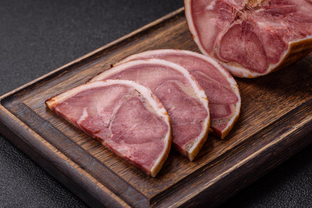 A meat roll made from pork or beef tongue slices with spices.の写真素材