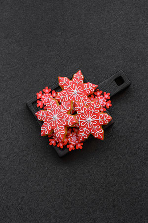 Gingerbread, Christmas cookies, and ornamental holiday baked goods. Christmas gingerbread as a backdrop for your designの写真素材